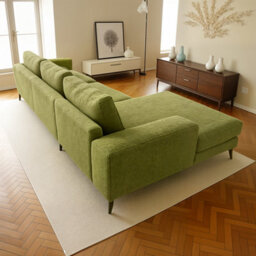 Abakus Direct Venice Corner Sofa In Olive Left Facing With Deep Seats And Extra-Wide Padded Arms - thumbnail 7