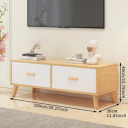 "2 Drawers Tv Stand For 55"" Entertainment Center Media Storage Shelf Tv Cabinet" - thumbnail 2