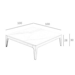 Angel Cerda Stylish Porcelain Marble And Walnut Square Coffee Table - thumbnail 8