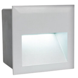 Ip65 Rated Silver Cast Aluminium Outdoor Recessed Wall Light With Built-In 3.7W Led