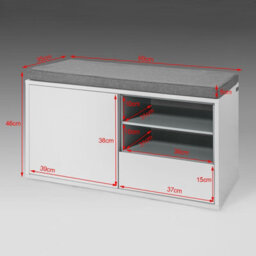 Sobuy Fsr37-W, Hallway Shoe Cabinet Shoe Rack, Shoe Storage Bench With Removable Seat Cushion,white,w80Xd35Xh46 - thumbnail 3