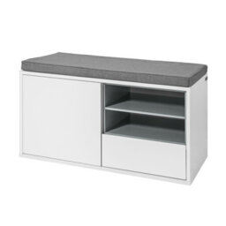 Sobuy Fsr37-W, Hallway Shoe Cabinet Shoe Rack, Shoe Storage Bench With Removable Seat Cushion,white,w80Xd35Xh46