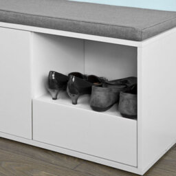 Sobuy Fsr37-W, Hallway Shoe Cabinet Shoe Rack, Shoe Storage Bench With Removable Seat Cushion,white,w80Xd35Xh46 - thumbnail 6