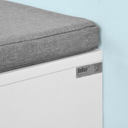 Sobuy Fsr37-W, Hallway Shoe Cabinet Shoe Rack, Shoe Storage Bench With Removable Seat Cushion,white,w80Xd35Xh46 - thumbnail 5