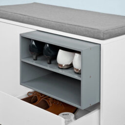 Sobuy Fsr37-W, Hallway Shoe Cabinet Shoe Rack, Shoe Storage Bench With Removable Seat Cushion,white,w80Xd35Xh46 - thumbnail 9