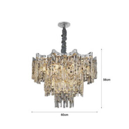 Ledsone Crystal Chandeliers Modern Contemporary Ceiling Lamp Lights Fixtures For Decor Light Fittings 60Cm - thumbnail 6