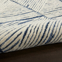 Blue Easy To Clean Abstract Geometrical Handmade Modern Wool Rug For Living Room, Bedroom - 160Cm X 221Cm - thumbnail 5