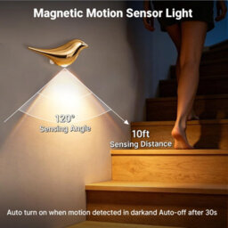 Amorly Gold Bird Wall Sconce, Rechargeable Motion Sensor Wireless Wall Light, For Bedroom, Hallway, Stairway, Entryway (Right Facing) - thumbnail 3