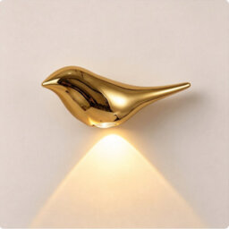 Amorly Gold Bird Wall Sconce, Rechargeable Motion Sensor Wireless Wall Light, For Bedroom, Hallway, Stairway, Entryway (Right Facing) - thumbnail 1