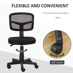Vinsetto Small Office Chair Without Arms, Ergonomic Swivel Mesh Desk Chair - thumbnail 6