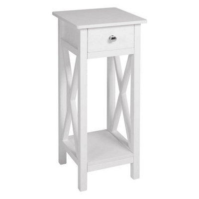 Tall Couch End Table W/ Storage Shelf Small Drawer Lamp Stand Bedroom Nightstand - image 1
