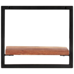 Berkfield Wall Shelves 2 Pcs 40X24X35 Cm Solid Wood Acacia And Steel - thumbnail 3