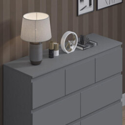 Fwstyle Stora Dark Grey 7 Drawer Merchant Chest (H) 86Cm (W) 106Cm (D) 40Cm Extra Deep Drawers - thumbnail 2