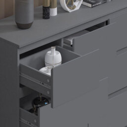 Fwstyle Stora Dark Grey 7 Drawer Merchant Chest (H) 86Cm (W) 106Cm (D) 40Cm Extra Deep Drawers - thumbnail 4