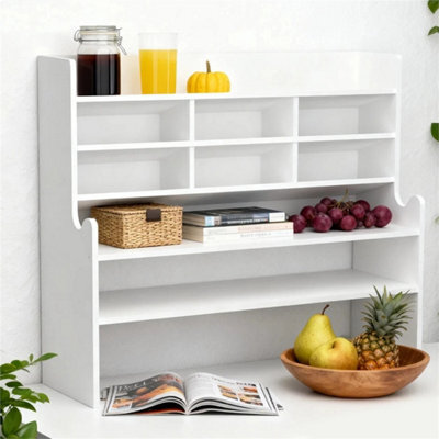 Desktop Bookshelf Organizer Office Desk Storage Shelf Rack Adjustable Length Diy - image 1