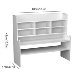 Desktop Bookshelf Organizer Office Desk Storage Shelf Rack Adjustable Length Diy - thumbnail 2
