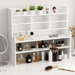 Desktop Bookshelf Organizer Office Desk Storage Shelf Rack Adjustable Length Diy - thumbnail 6