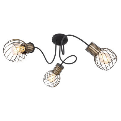 Luminosa Lighting Luminosa Argusto Multi Arm Semi Flush Ceiling Lamp Matt Black 3X E27 - image 1