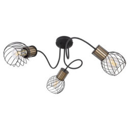 Luminosa Lighting Luminosa Argusto Multi Arm Semi Flush Ceiling Lamp Matt Black 3X E27 - thumbnail 2