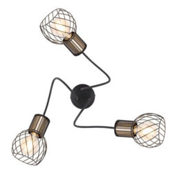 Luminosa Lighting Luminosa Argusto Multi Arm Semi Flush Ceiling Lamp Matt Black 3X E27 - thumbnail 3