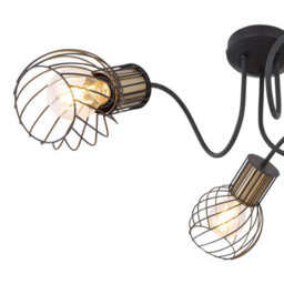 Luminosa Lighting Luminosa Argusto Multi Arm Semi Flush Ceiling Lamp Matt Black 3X E27 - thumbnail 4