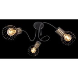 Luminosa Lighting Luminosa Argusto Multi Arm Semi Flush Ceiling Lamp Matt Black 3X E27 - thumbnail 5