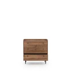 Arte Elegant Vasina 02 Chest Of Drawers - Chic Oak Castello & Black Matt With Industrial Metal Legs - W900mm X H900mm X D400mm - thumbnail 2