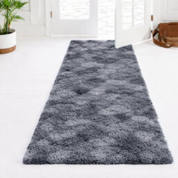 Aspire Homeware Non-Slip Tie Dye Grey Shaggy Rug Soft Fluffy, Hallways And Entryways Runner, (L)220Cm X (W)60Cm - thumbnail 1