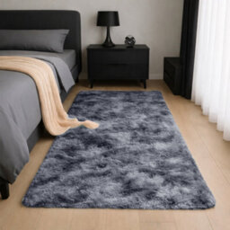 Aspire Homeware Non-Slip Tie Dye Grey Shaggy Rug Soft Fluffy, Hallways And Entryways Runner, (L)220Cm X (W)60Cm - thumbnail 6