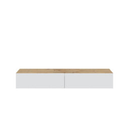 Amos Mann Furniture Rovero Nordic Oak Effect And White Wall Mounted Floating Wide Large Tv Entertainment Unit - thumbnail 3
