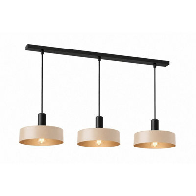 Luminosa Lighting Luminosa Latte Bar Pendant Ceiling Light Beige 3X E27 - image 1