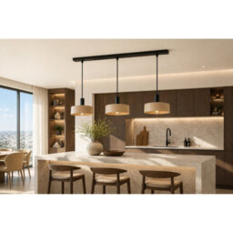 Luminosa Lighting Luminosa Latte Bar Pendant Ceiling Light Beige 3X E27 - thumbnail 5