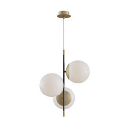 Luminosa Lighting Luminosa Nostalgia Globe Ceiling Pendant Lamp Matt Gold , 3 Light, E14 - thumbnail 3