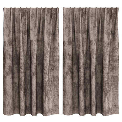 Berkfield Classic Curtain With Curtains 2 Pcs Cappuccino 140 X 140 Cm Velvet - image 1
