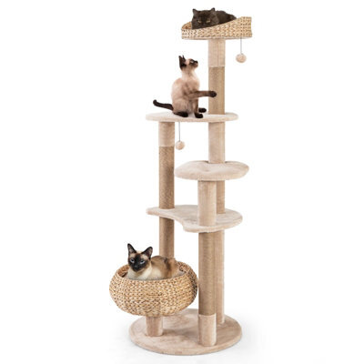Costway 164 Cm Cat Tree Multi-Level Cat Tower With Jute Scratching Posts - image 1