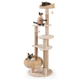 Costway 164 Cm Cat Tree Multi-Level Cat Tower With Jute Scratching Posts - thumbnail 1