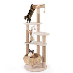 Costway 164 Cm Cat Tree Multi-Level Cat Tower With Jute Scratching Posts - thumbnail 3