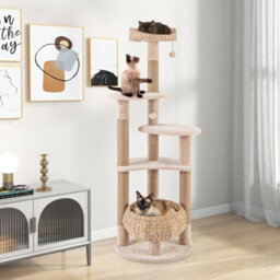 Costway 164 Cm Cat Tree Multi-Level Cat Tower With Jute Scratching Posts - thumbnail 2