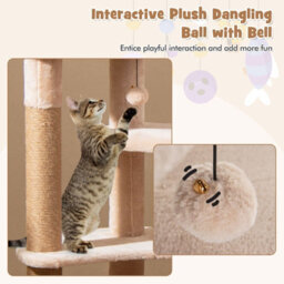 Costway 164 Cm Cat Tree Multi-Level Cat Tower With Jute Scratching Posts - thumbnail 9