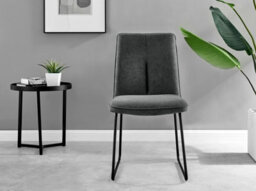 Furniturebox Novara Clear Tempered Glass 120Cm Round Dining Table With Black Starburst Legs & 6 Dark Grey Halle Soft Fabric Chairs - thumbnail 9