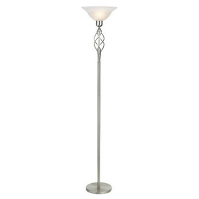 Happy Homewares Classic Knot Twist Floor Lamp Uplighter In Satin Chrome