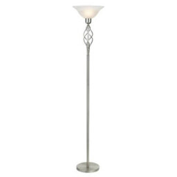 Happy Homewares Classic Knot Twist Floor Lamp Uplighter In Satin Chrome