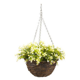 Smart Garden Petunia Artificial Green Round Plastic Hanging Basket, 25Cm - thumbnail 1