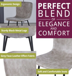 Hallowood Furniture Cullompton Small Black Round Dining Table 90Cm With 2 Taupe Leather Effect Chairs - thumbnail 5