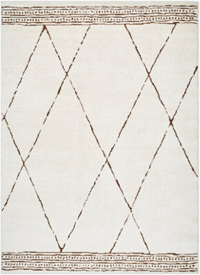Livabliss Freud-Modern Ivory Brown High Pile Living Dining Bedroom Rug 160 X 213 Cm Easy Care, Non Shedding - image 1