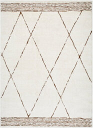Livabliss Freud-Modern Ivory Brown High Pile Living Dining Bedroom Rug 160 X 213 Cm Easy Care, Non Shedding - thumbnail 1