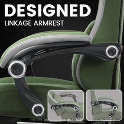Gtplayer Fabric Gaming Chair With Footrest, Computer Chairs For Adults With Pocket Spring Cushion Ergonomic For Home Office, Green - thumbnail 6
