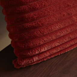 Catherine Lansfield Cosy Ribbed Faux Fur Soft Touch 45X45Cm Cushion Burnt Orange - thumbnail 2