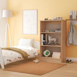 Bergamo Ready Assembled Medium Bardolino Oak Freestanding 2 Shelf Bookcase, (H)1252mm (W)765mm