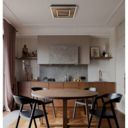 Luminosa Lighting Luminosa Woody 30Cm Integrated Led Semi Flush Ceiling Light Matt Black Led 3000K - thumbnail 8